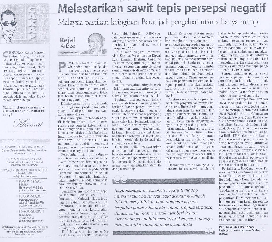 Melestarikan Sawit Tepis Persepsi Negatif Enviro Knowledge Center