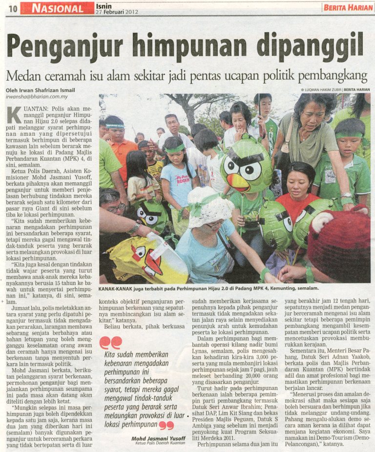 Penganjur Himpunan Dipanggil Enviro Knowledge Center