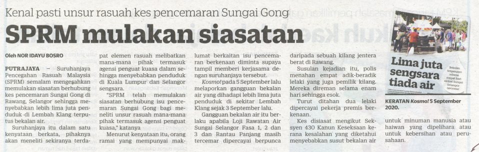 Sprm Mulakan Siasatan Sept Kosmo Enviro Knowledge Center