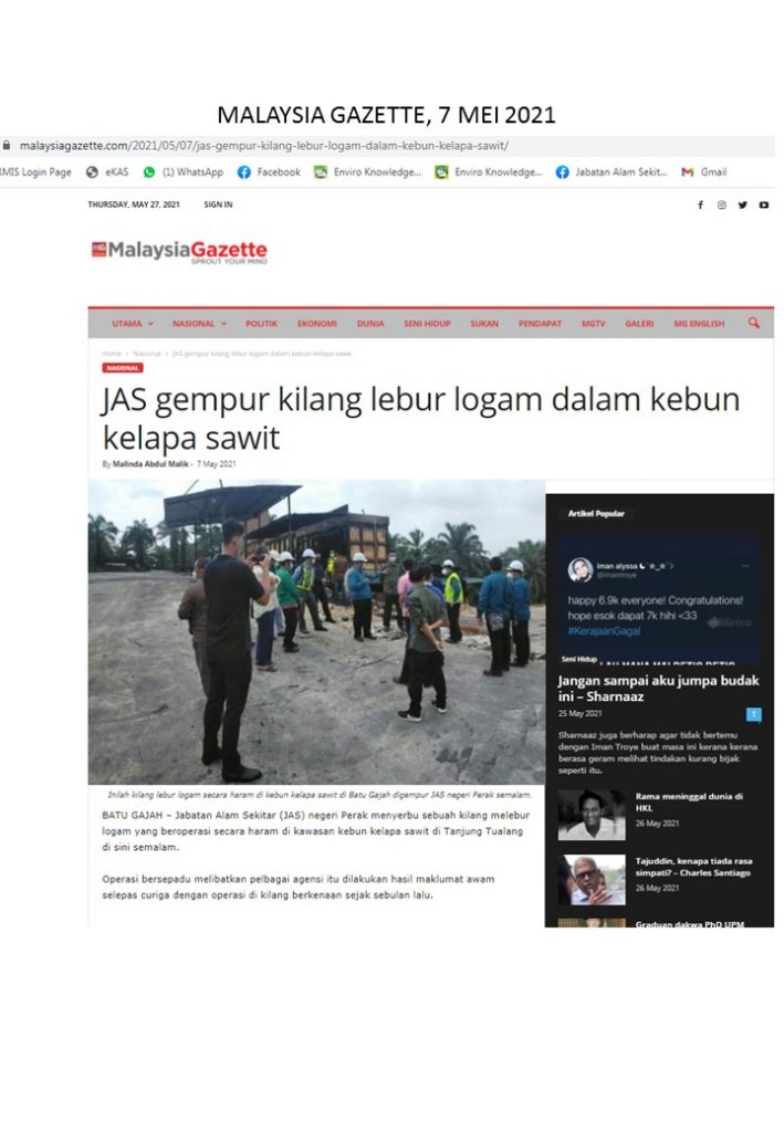 JAS GEMPUR KILANG LEBUR LOGAM DALAM KEBUN KELAPA SAWIT u2013 MALAYSIA 